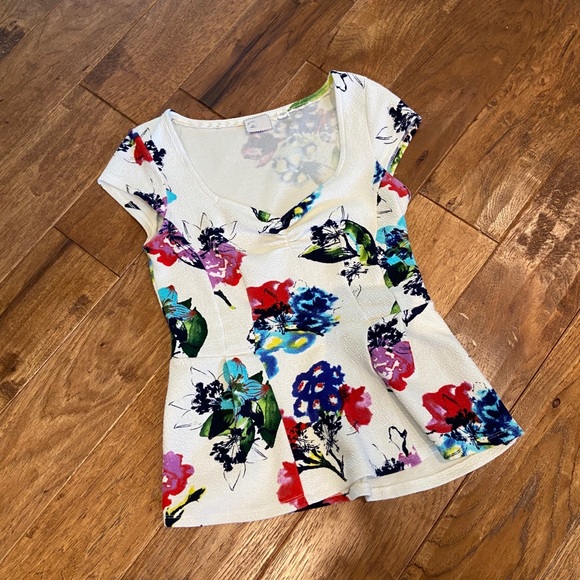 Anthro Postmark Mignon Floral Peplum Top, XS - Picture 13 of 14